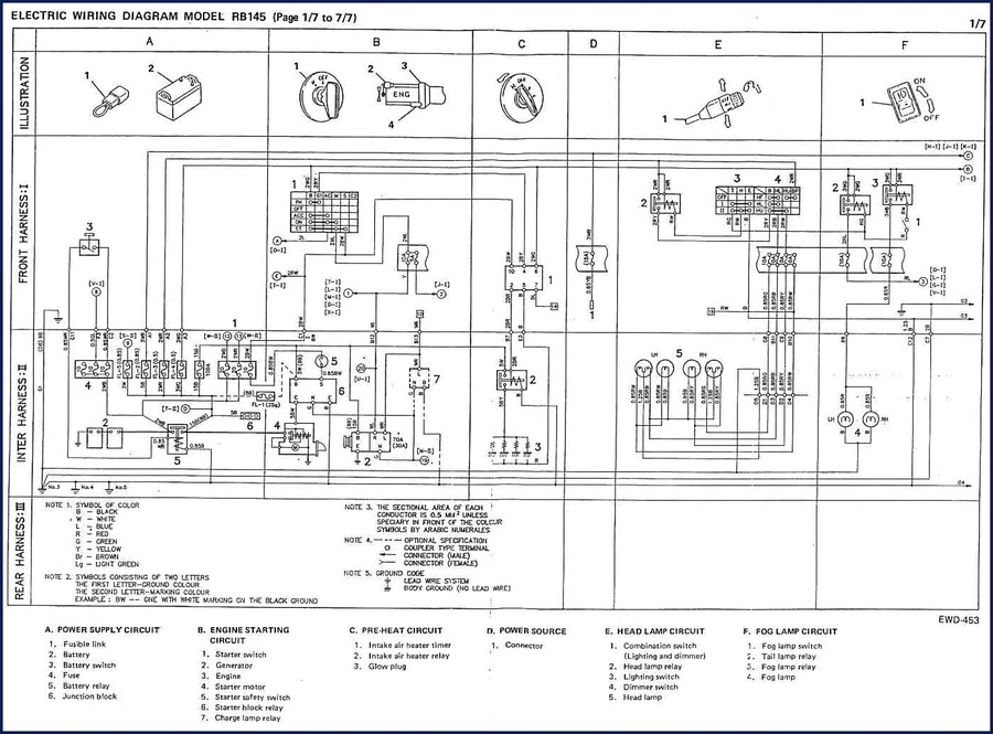Hino RB145 electrical schematic factory wiring diagram cover 97 pages
