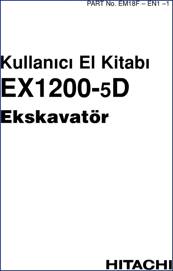 Fiat Hitachi EX1200-5D user manual cover – 2003 Hitachi Construction Machinery edition