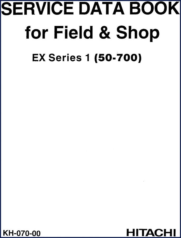 Fiat Hitachi EX50UR EX700 1993 Service Manual cover - OEM factory specifications document