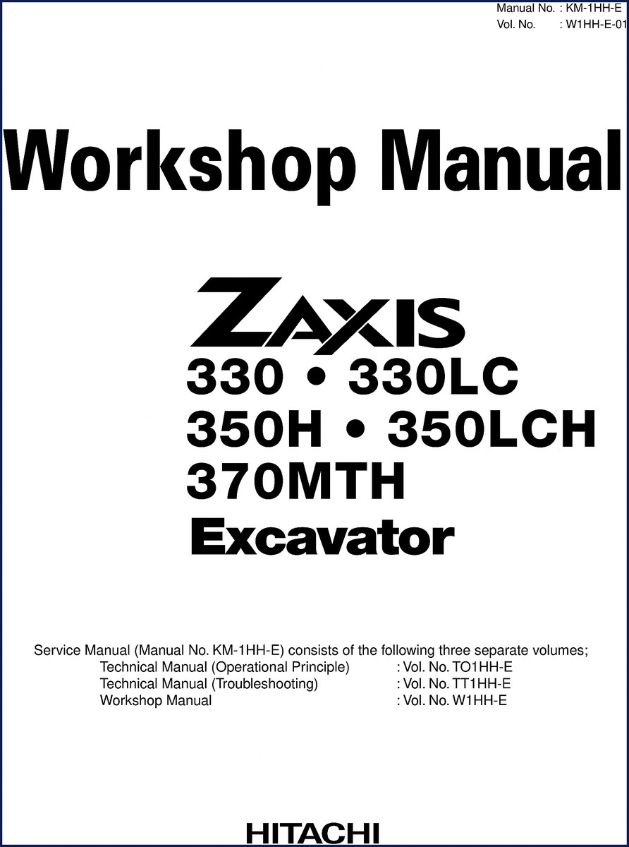 Hitachi Sumitomo 330 350 370 Series Workshop Manual cover - factory OEM service manual