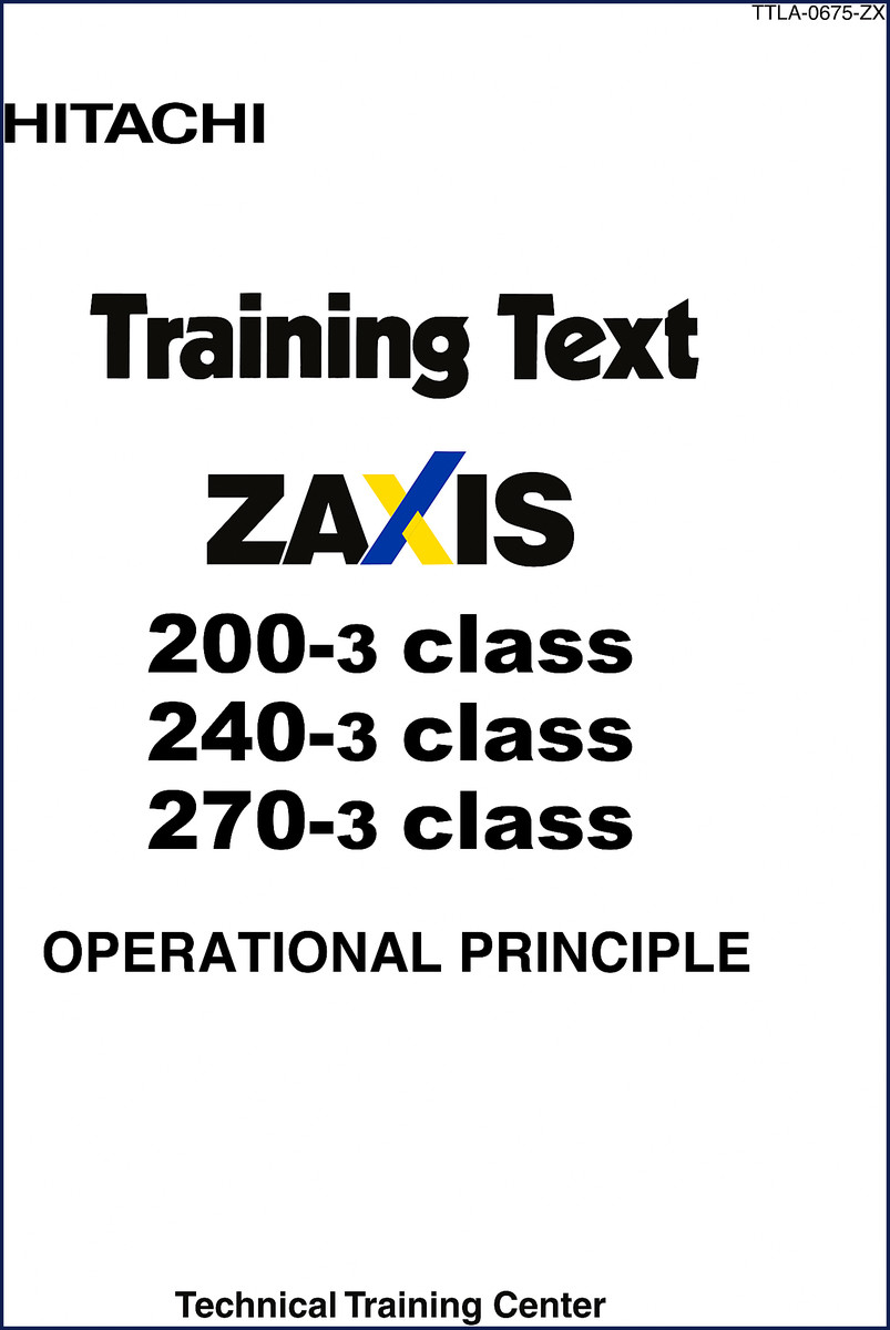 Hitachi Sumitomo ZAXIS 200-3 training manual cover, OEM factory document