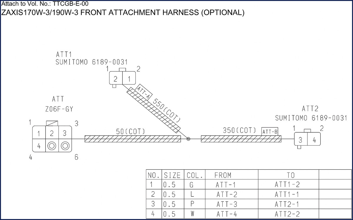 Hitachi Sumitomo ZAXIS170W-3 factory wiring diagram cover page showing harness overview