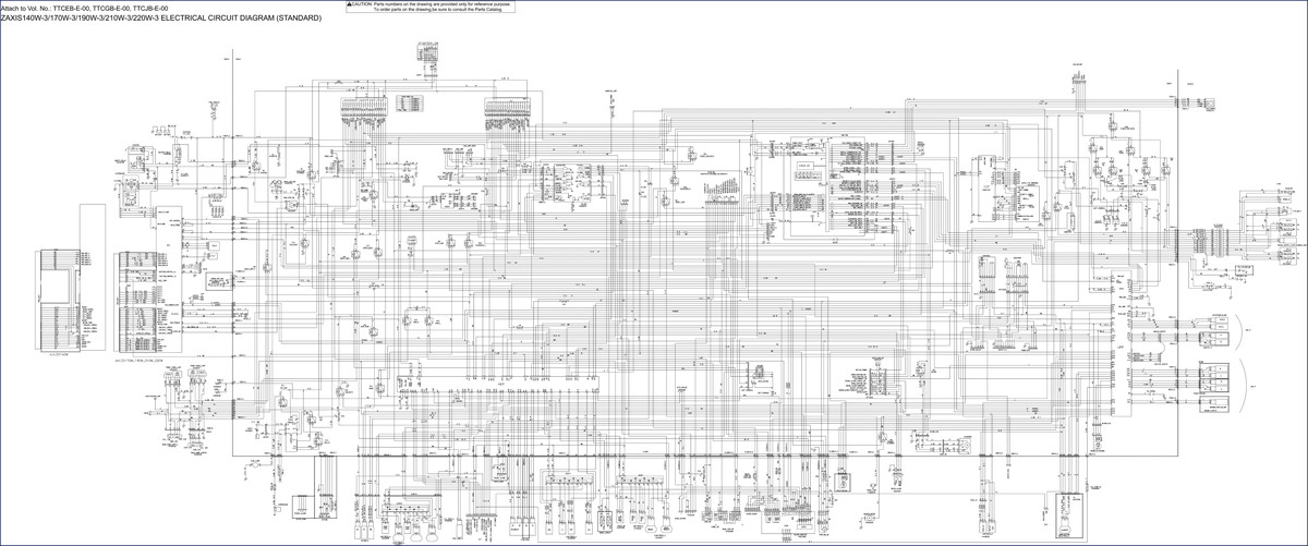 Hitachi Sumitomo ZAXIS210W-3 electrical schematic factory connector diagram