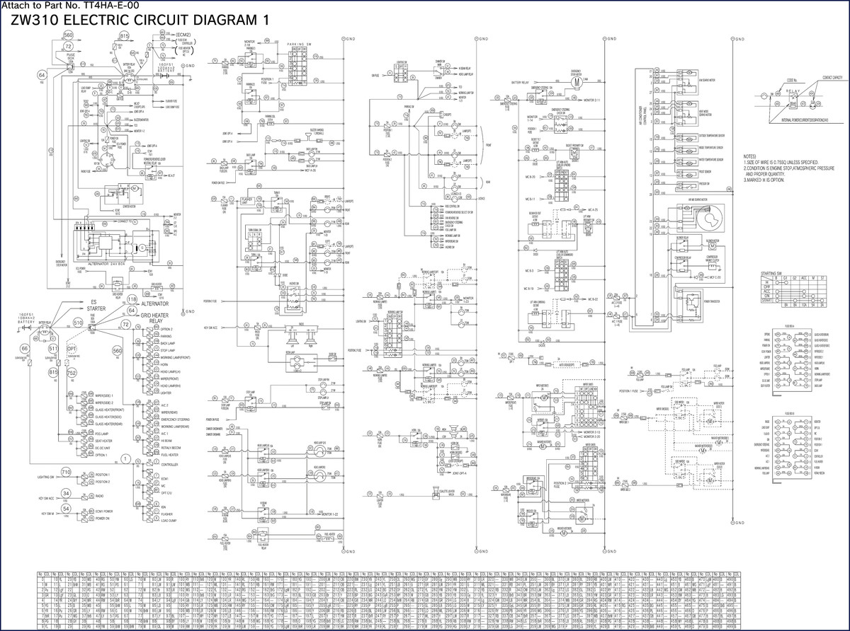 Hitachi Sumitomo ZW310 wiring diagram factory OEM 17-page schematic