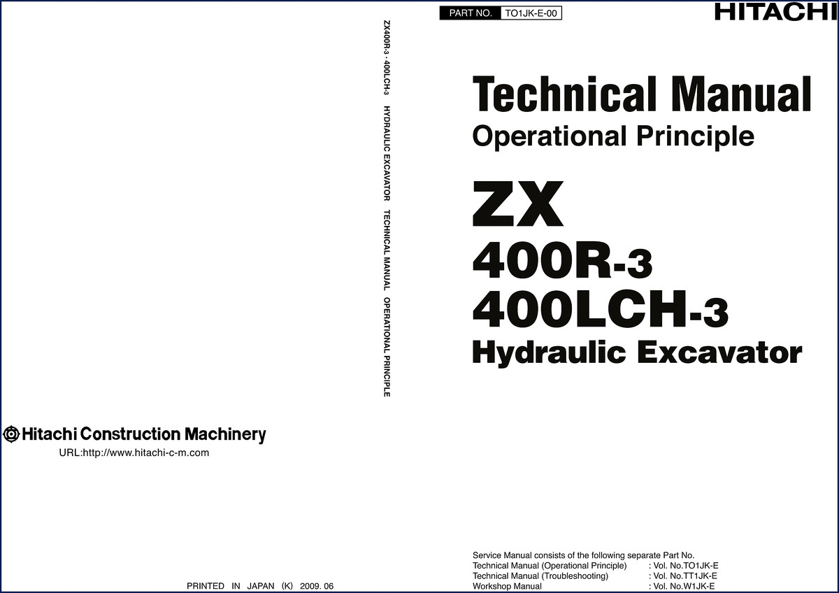 Hitachi Sumitomo ZX400R-3 400LCH-3 2009 Technical Manual cover