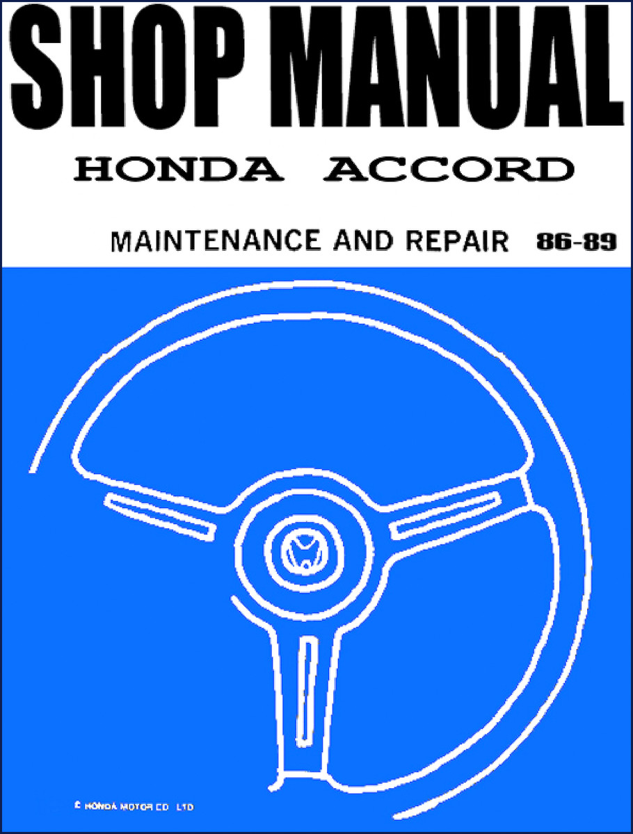 Honda Accord 1986-1989 Workshop Manual cover - 1711 pages OEM factory service manual