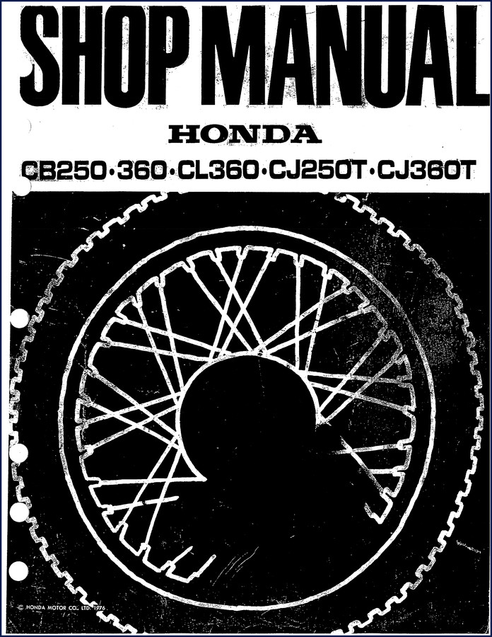 1971 Honda CB250 350 CL250 SL350 workshop manual cover