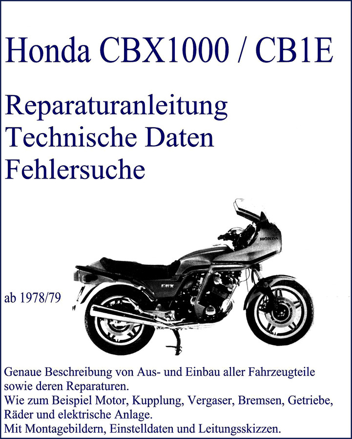 Honda CBX1000 1978-1979 Repair Manual cover with six-cylinder engine cutaway