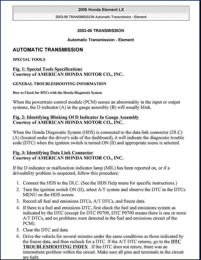 2003-2006 Honda Element Service Manual cover – factory OEM repair guide