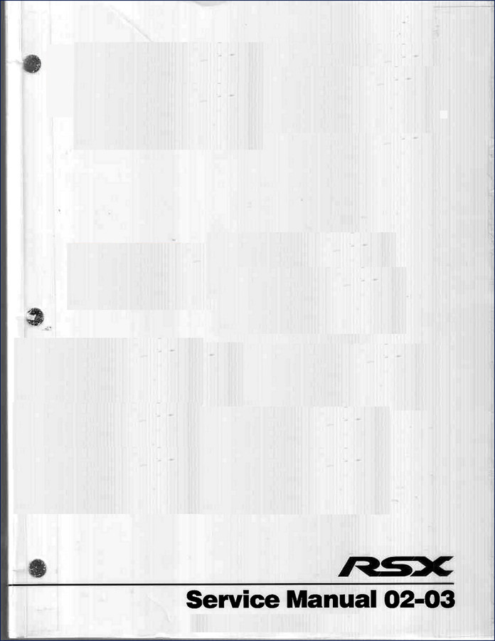 Honda RSX 2002 Service Manual cover - factory OEM manual