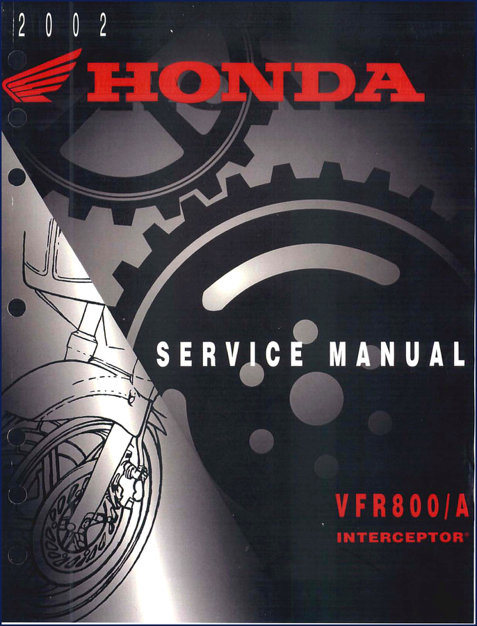 Honda VFR800/A 2002 Service Manual cover with Interceptor badge