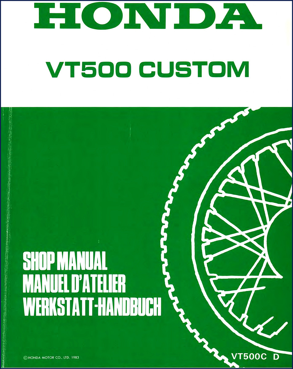 1983 Honda VT500 VT500C OEM Workshop Manual cover showing motorcycle and title