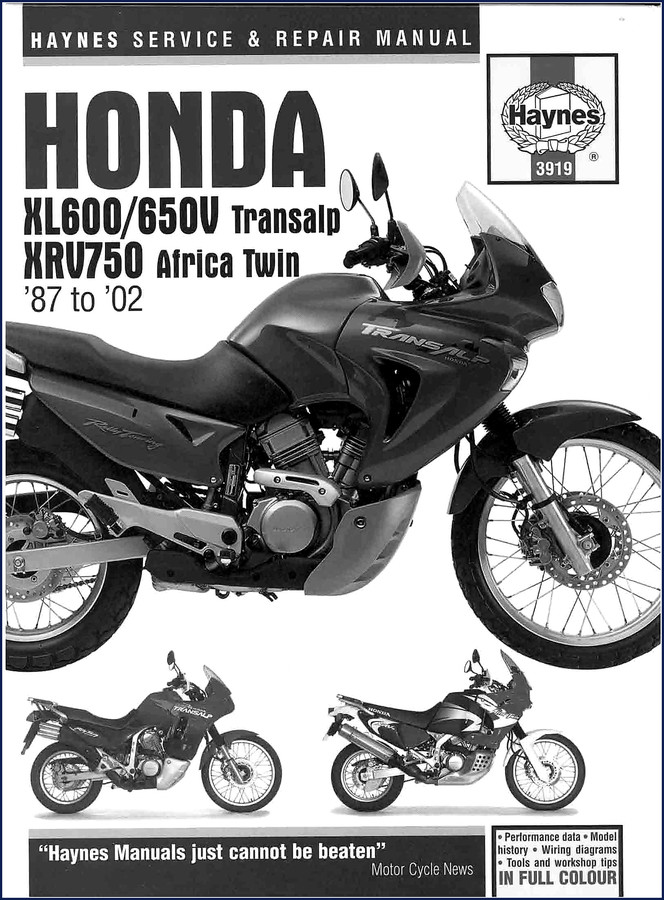 Honda XL600V Transalp, XL650V Transalp, XRV750 Africa Twin 2002 Service Manual – factory repair manual cover