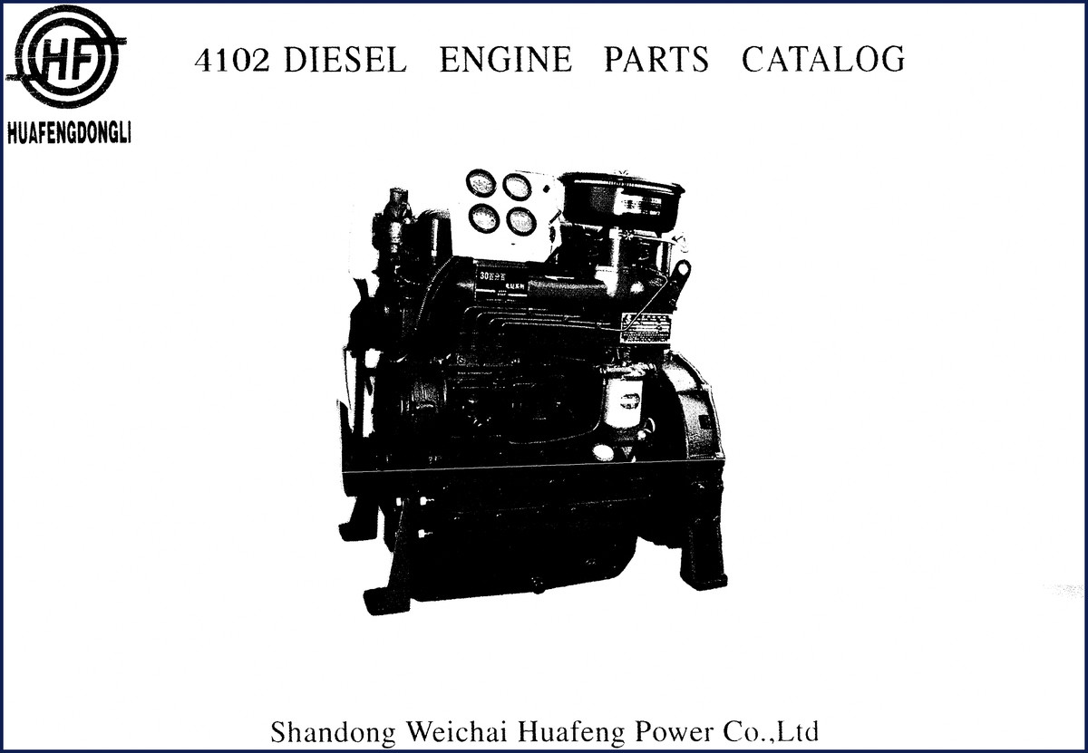 Huafengdongli 4102 diesel engine parts catalog – factory exploded view diagrams for cylinder block and cooling system