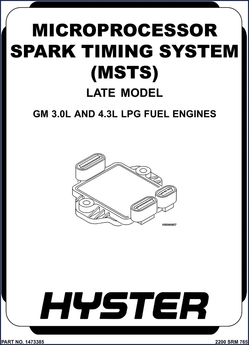Hyster 3.0L and 4.3L LPG Engine Service Manual cover - 48 pages