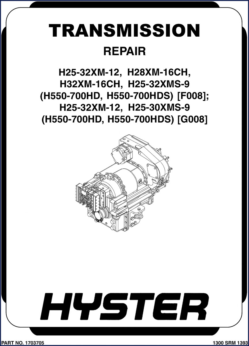Hyster H25XM-12 H28XM-16CH H32XM-16CH H25XMS-9 H32XMS-9 Service Manual cover