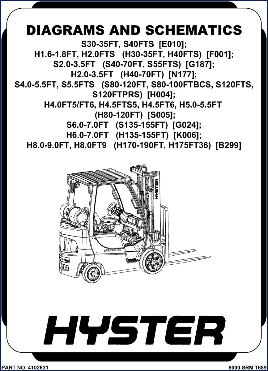Hyster S2.0-3.5FT, S30-35FT, S40FTS, H1.6-1.8FT, H2.0FTS service manual cover – factory OEM 92-page document