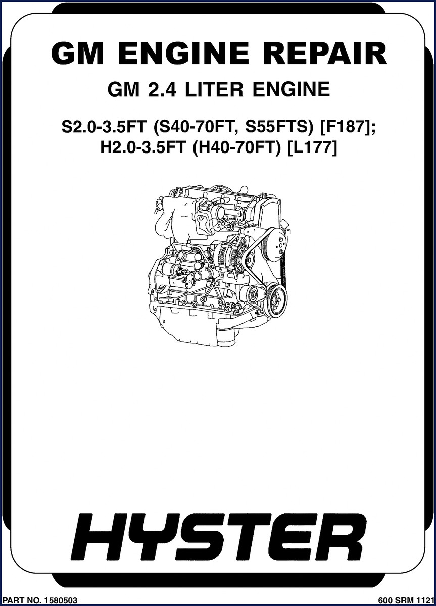 Hyster S2.0-3.5FT and H40-70FT service manual cover showing lift truck