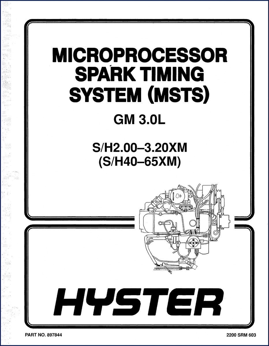 Hyster S2.00XM Service Manual cover – OEM factory manual for S40XM, S65XM forklifts