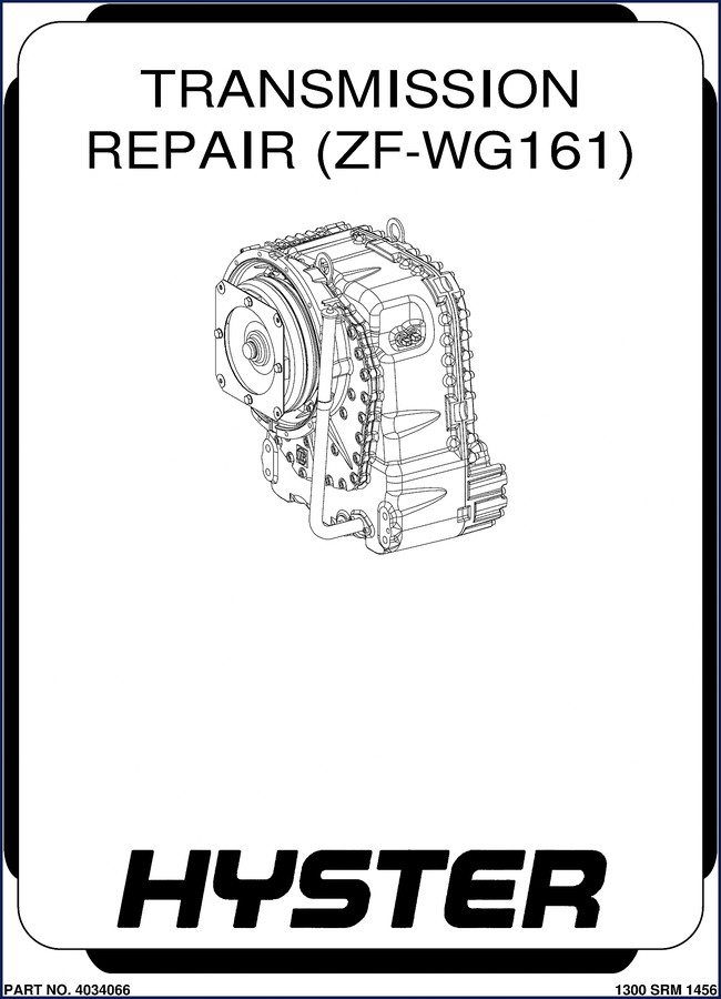 Hyster WG161 2015 Repair Manual cover page showing transmission repair section
