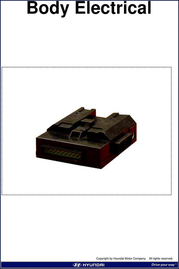 Hyundai 21233H350081 2009 Technical Manual – Body Electrical Training Guide – 59 pages OEM factory document