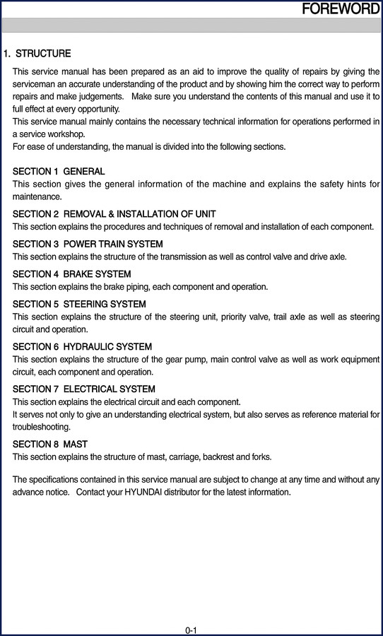 Hyundai 300D Service Manual 500 pages OEM factory repair manual cover