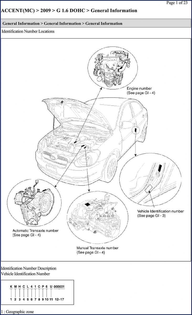 Hyundai Accent 2009 Service Manual cover image showing the factory manual for the 1.6 DOHC engine