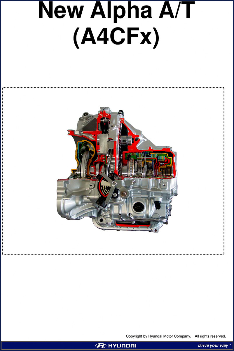 Hyundai Alpha A/T Service Manual cover page - 25 page OEM factory transmission repair guide