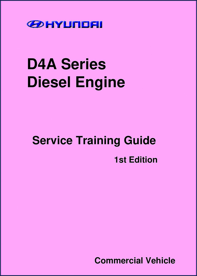 Hyundai D4A Series Diesel Engine Service Training Guide - 40 page manual cover