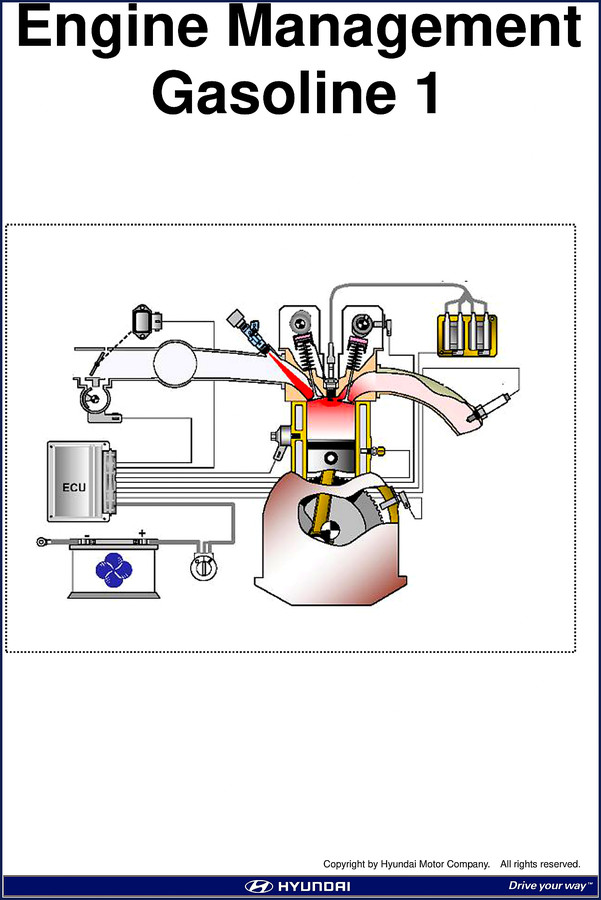 Hyundai Gasoline 2009 Training Manual cover - engine management training document from Hyundai Motor Company