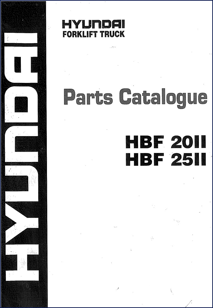 Hyundai HBF 20II and HBF 25II Parts Catalog front cover, 163 pages OEM