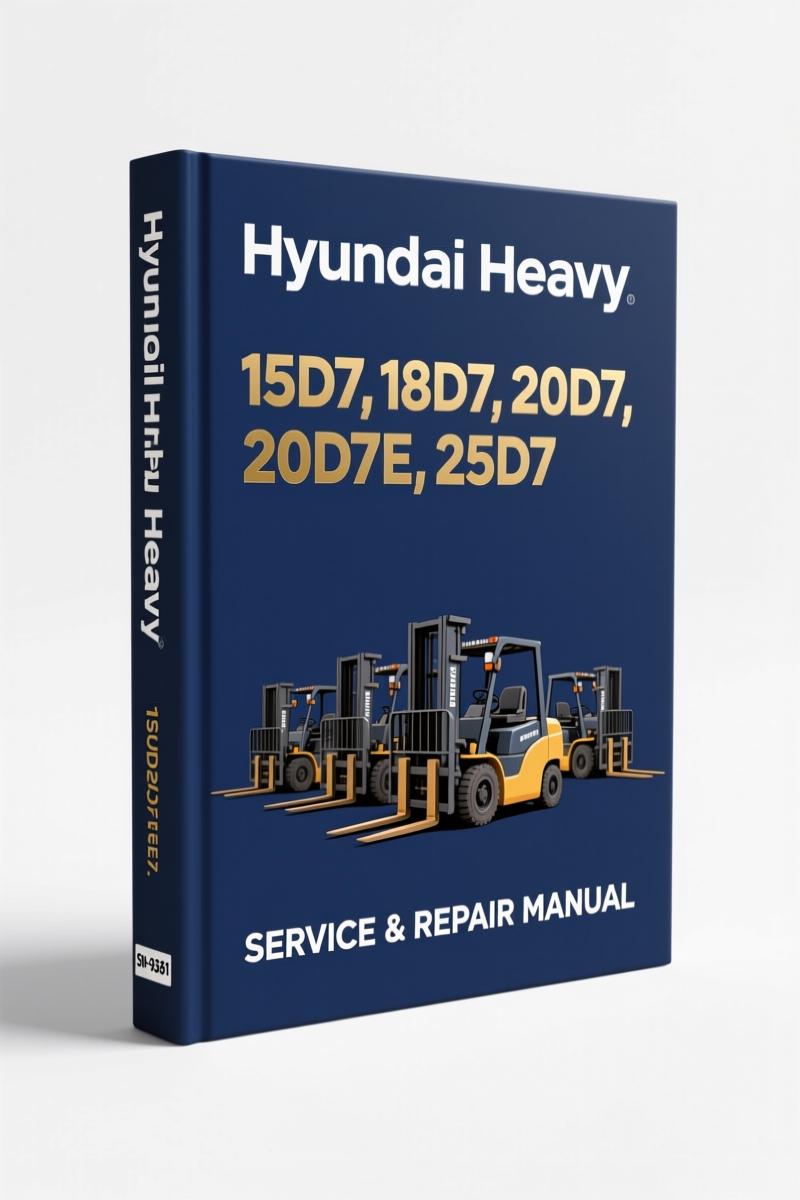 Hyundai Heavy 15D7 18D7 20D7 20D7E 25D7 service manual cover – 143 pages factory OEM PDF