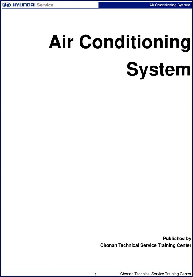 Hyundai Truck Bus 2003 Training Manual cover - electrical system training guide