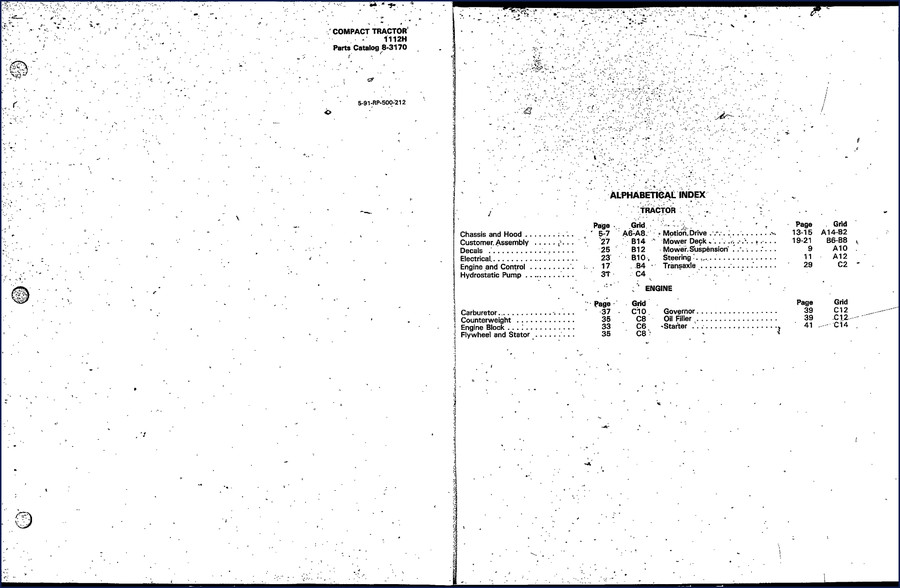 Ingersoll Rand 1112H 1991 Parts Catalog cover page