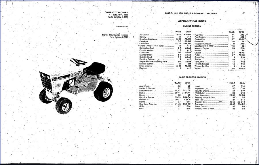 Ingersoll Rand 1012 1014 1016 Parts Catalog cover image showing factory manual documentation