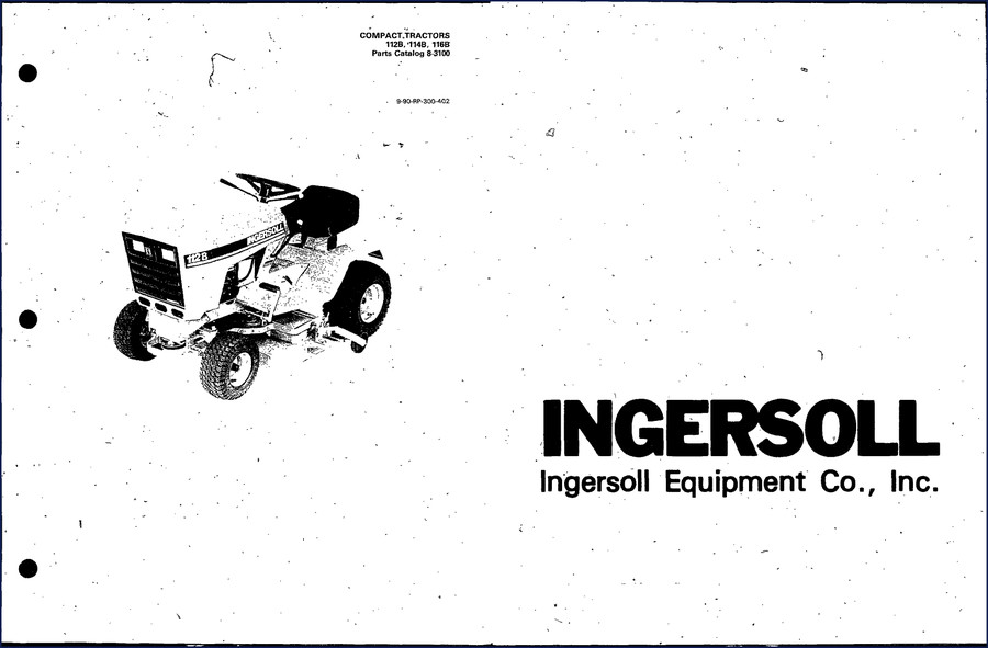 Ingersoll Rand 112B 114B 116B factory parts catalog cover - OEM documentation