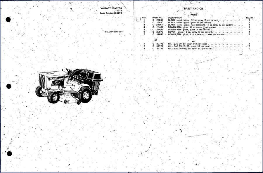Ingersoll Rand 1214 2014 Parts Catalog cover image showing compact tractor