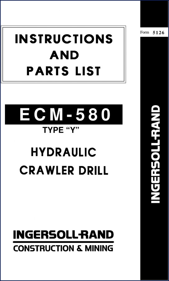 Ingersoll-rand ECM-580 Parts Catalog cover - 149 page factory manual
