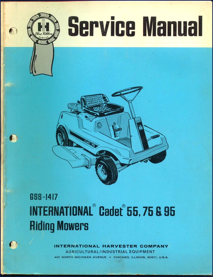 International Harvester Cadet 55 Service Manual cover - 76 pages OEM factory documentation