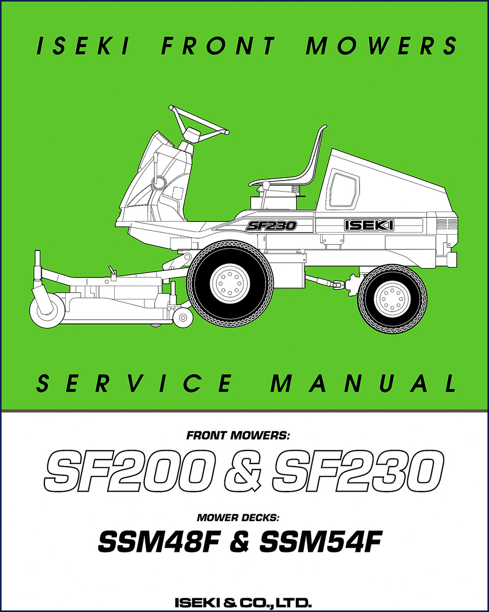 Iseki SF200 SF230 Service Manual cover page 154 pages OEM manual front mower