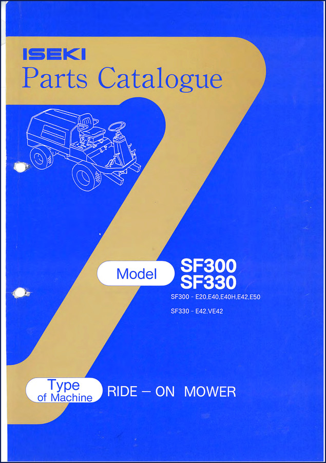 Iseki SF300 SF330 Parts Catalog cover page 153 pages