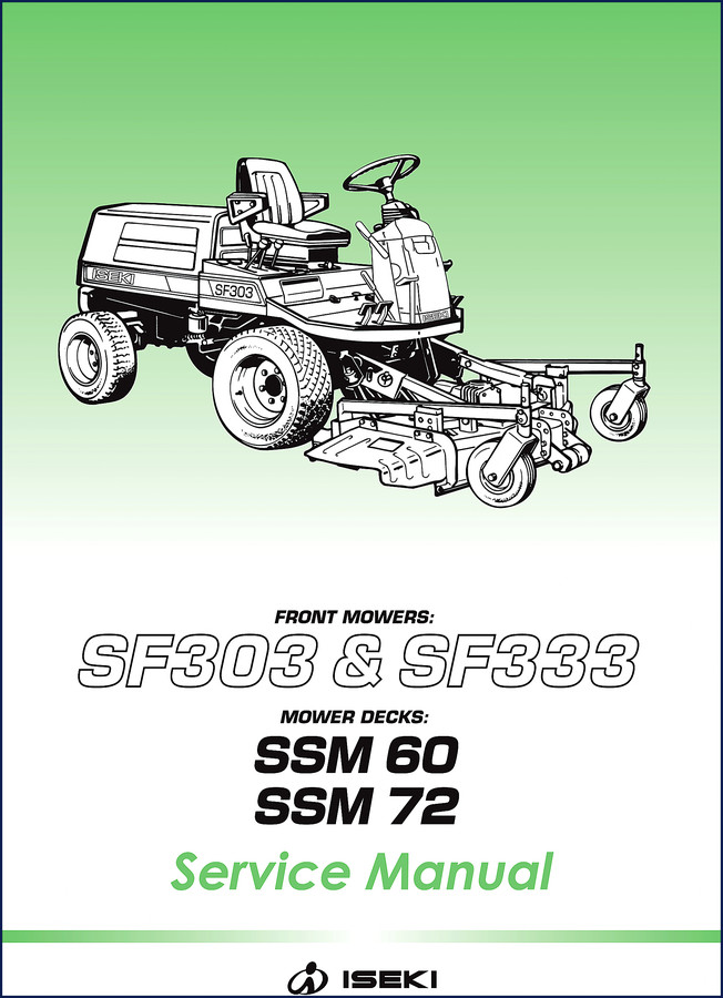 Iseki SF303 SF333 2016 factory parts catalog cover image