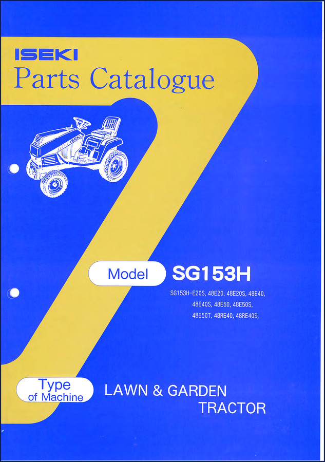 Iseki SG153H Parts Catalog 160-page factory parts breakdown