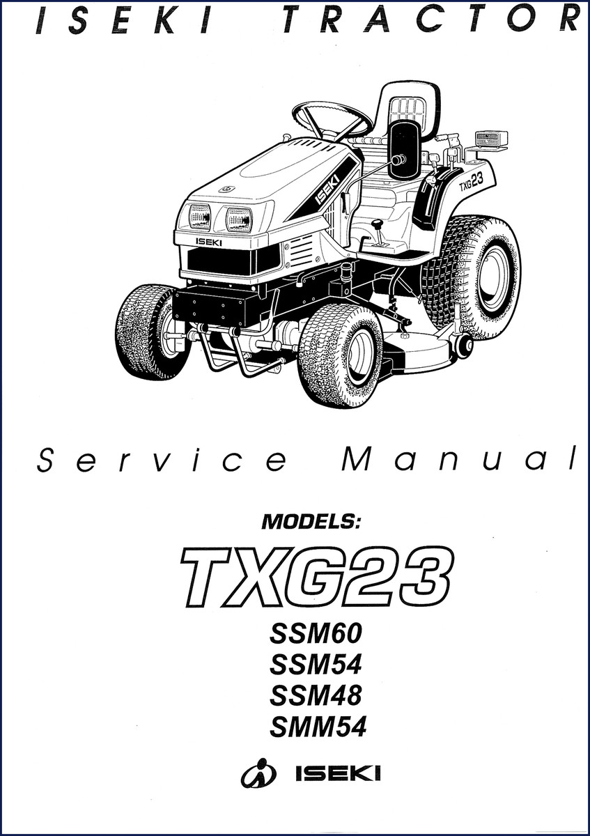 Iseki SSM48 TXG23 SSM60 SSM54 SMM54 service manual cover page