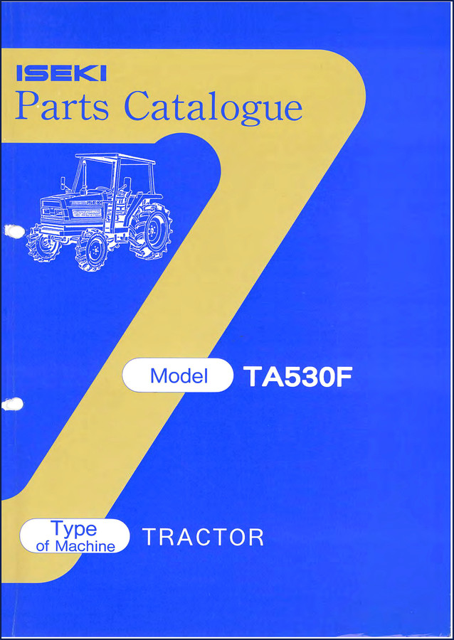 Iseki TA530F Parts Catalog cover page showing model designation and document type