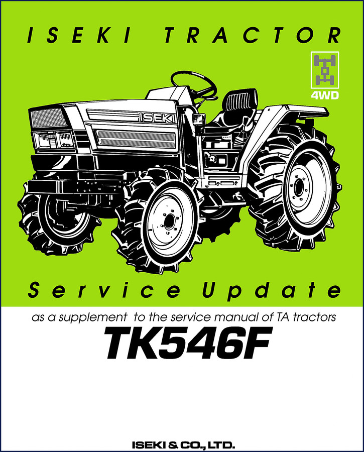 Iseki TK546F, PCYE4, PE4, SCYE4, SE4 tractor parts catalog from 2003 - front cover