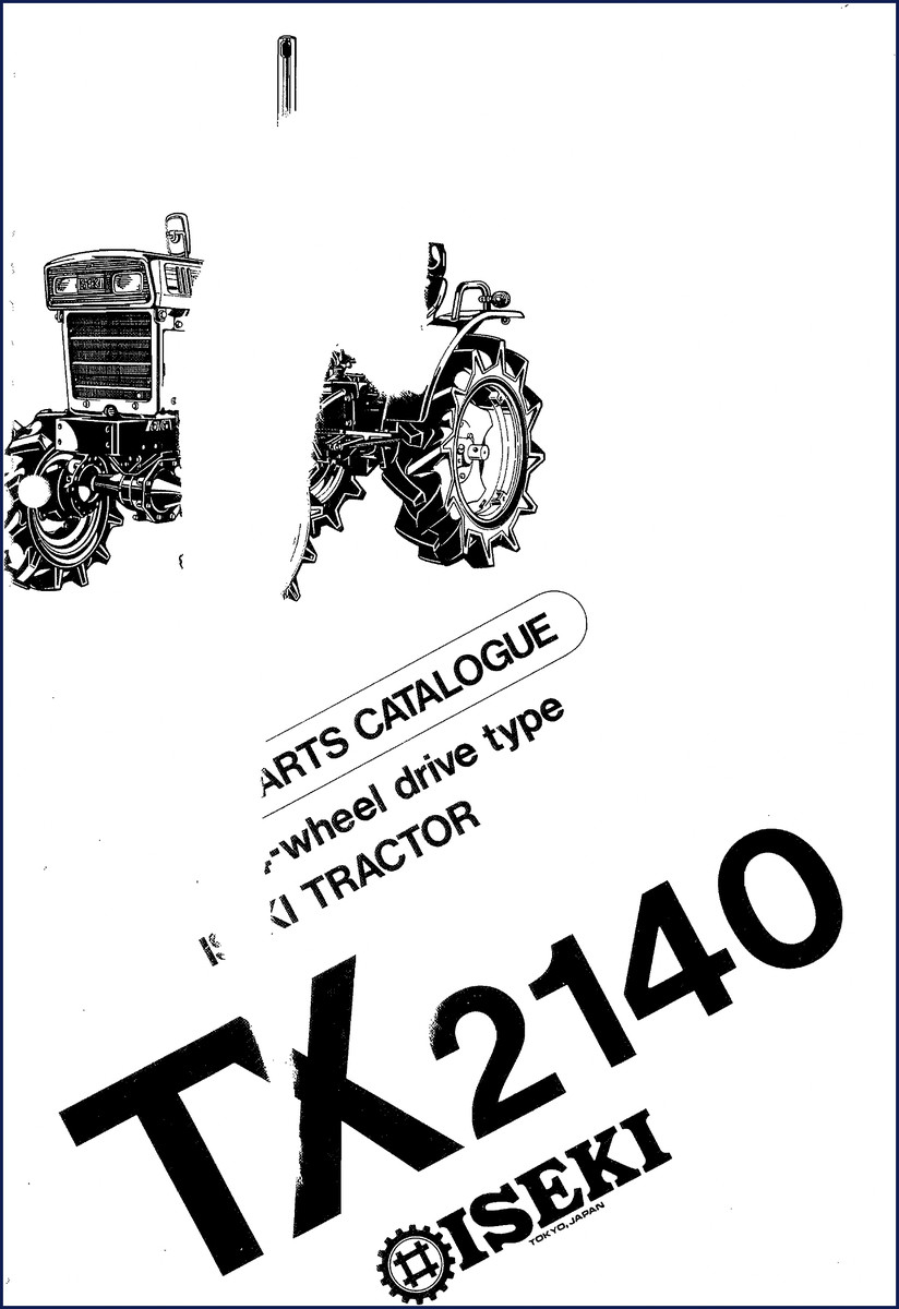Iseki TX2140 Parts Catalog cover – 168-page factory OEM parts manual for 4WD tractor