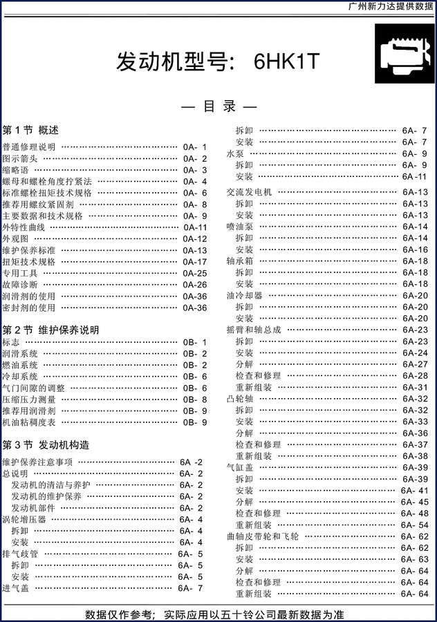 Isuzu 6HK1 workshop manual cover - 229 pages factory service manual