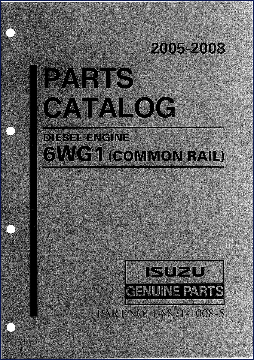 Isuzu 6WG1 Parts Catalog 2005-2008 OEM factory document cover