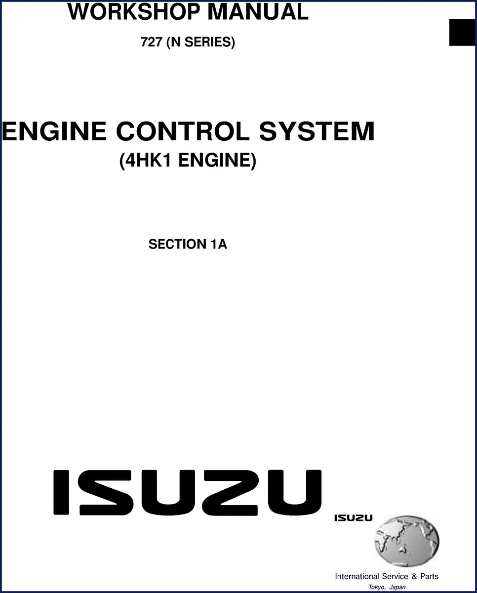 Isuzu 727 Workshop Manual – 175-page factory OEM manual for N Series with 4HK1 engine control system